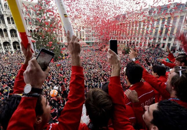 Team Belgium krijgt huldiging op Grote Markt Brussel